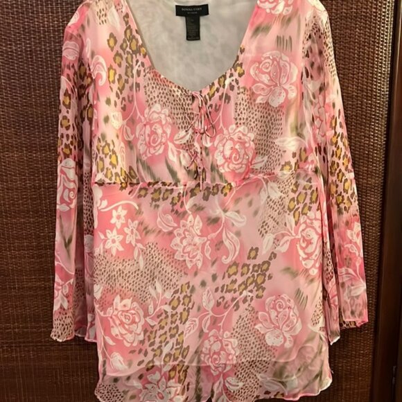 WOMEN’S 100% SILK TOP - SIZE 2X - LINED - Picture 1 of 4